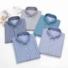 SHAN BAO camicia a quadri di alta qualità di marca classica moda primavera business casual elegante camicia a maniche lunghe allentata da uomo 3XL-10XL G0105