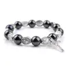 Bracelet religieux miséricordieux Jésus Hématite Perles noires