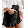 Pościel damska Wysoka talia Lato Luźne Szerokie Nogi Spodnie Casual Krótkie Spodnie Koreańskie Slim Dress Pani