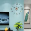 Luminous DIY Clock Home Prostota Cicha moda zegar ścienny salon Kreatywny naklejki ścienne zegar ścienny sypialnia 210325