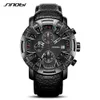 SINOBI Creative Car Design Moda Uomo in pelle Orologi Top Brand Canlender Uomo Orologio da polso al quarzo Cronografo Orologio militare 20 X0524