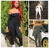 Sexiga kvinnor Jumpsuits Romper Black One Shoulder Shorts Pants Tracksuits Bodysuit Elegant Casual Jogging Nightclub Clothing 818