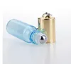 Mini 5ml Travel Glass Roll on Bottles Portable Empty Refillable Sample Roller Bottle with Pendant For Essential Oil Liquid Perfume SN5255