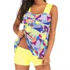 Kobiety Tankini Plus Size With Boy Shorts Bikini zestaw strojów kąpielowych Wyściełany BRA7147136