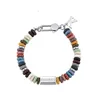 Original Colorful Volcanic Stone Bracelet Chain Hip-Hop Men And Women Stitching CREATE Square Street Fashion All-Match Jewelry