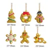 Mix Weihnachten Hängende Charms Weihnachtsbaum Ornament PVC Lebkuchen Schneeflocke Schneemann Anhänger DIY Schmuck Erkenntnisse Großhandel