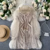 Femmes automne et hiver mode maille à manches longues couture rétro velours a-ligne robe dame vêtements élégants Vestidos P941 210527