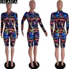 Jumpsuit Vrouwen Lange Mouw Rits Print Mode Sport Bodycon Streetwear Casual Sexy Overalls voor Workout Party 210520