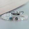 Dam Fashion Justerbar Armband Fluorescerande sten Beaded Silver Color Crown Shape Koppar Inlagda Zircon Dekorativt Armband