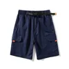 Zomer Heren Orange Pocket Cargo Shorts Baggy Cotton Linnen Ademend S Jogger Beach Short Belt Broek 8XL 210629
