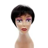 Short Bob Straight Human Hair Capless Wigs For Black Women Machine made Brazilian pixie cut wig7865709