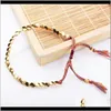 Link Chain Jewelryhandmade Tibetan Buddhist Braided Cotton Copper Beads Lucky Rope Bracelet Bangles For Women Men Thread Bracelets Drop De