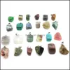 Fyndkomponenter naturliga sten charms irregar form pärlor hänge roskvartläkning reiki crystal fynd för diy halsband kvinnor fas