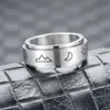 Drehbarer Spinner-Ring aus Edelstahl für Damen und Herren, Fidget-Band-Ringe, Mond, Stern, keltisch, stressabbauend, breite Hochzeit