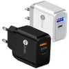 Adaptador de carregador pd tipo c, 25w, 18w, 20w, qc3.0, 3a, carregadores rápidos de parede da ue e dos eua para iphone 12 11 13 14 15 samsung xiaomi