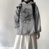 Dragon print w stylu chiński harajuku retro swag z kapturem najwyższy poziom streetwear unisex kpop y2k swobodne bluzy para ubrań 211011