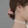 Saplama Chozon S925 Gümüş Lüks Kore CZ Büyüleyici Geometrik Kulak Toka Kadınlar Kızlar Için Nişan Giyot Küpe Takı