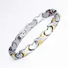 Fashion cross heart love shape silver gold energy healthy link chain bracelets magnetic germanium bracelet jewelry