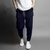 Autumn Mens HipHop Cotton Linen Pant Folds Drawstring Waist Back Pocket Loose Pencil Pants Casual Harem Hip Hop Male Trousers X0723