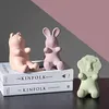Mignon Animal support pour téléphone tirelire en céramique cochon lapin Lion Sculpture Figurines Mobile téléphone portable support pour voiture bureau enfants cadeau