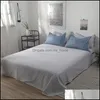 Pościel Dostawy Tekstylia Home Gardenbedding Sets Blue Lines Duvet ER SET Bawełniane łóżko kołdra Bedclothes Bedsheet z poduszkami Nie