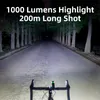 Cykelbelysning Rockbros Bicycle Light 1000LUMEN 4800mAh str￥lkastare Power Bank Ficklight Styrbar USB laddning MTB Road Cycling Highlight 220906