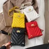 Mini small and lovely shoulder bag Pure color V-shaped pattern women's Purse Summer style littli crossbody pocket