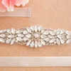 Bröllopssashes handgjorda pärlor brudklänning Sash Belt Rhinestones Silver Crystal för tillbehör Y113S