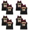 Custom Black White-Red-3 Authentic Throwback Basketball Jersey