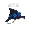 Stingy Brim Hats 어둠의 고딕 스타일 로리타 의상으로 로즈 장식으로 할로윈 모자를 장식 된 마녀 모자 S03 21 Drop