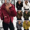 Teddy Coat Women Winter Faux Fur Coat Tjocka Fluffy Fickor Plush Jacket Ladies Höst Winter Overcoat Ytterkläder 211105