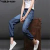 Haute taille Jeans femme lâche taille élastique taille décontractée denim doux harem pantalon femme jeans femme pantalon plus grand taille S-4XL Jeans Femme 210519