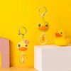 Boucle télescopique créative petit canard jaune porte-clés pour femmes sac pendentif cadeau anti-perte porte-clés charme de voiture porte-clés animal G1019