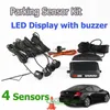 Ny uppdatering Bil Auto Parktronic Led Parkeringssensor med 4 sensorer Backup Bilparkering Radar Monitor Detektor System Bakgrundsbelysning Display Bil