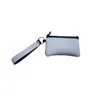 Sublimering Blank Kreditkortshållare Värmeöverföring Skriv ut Neoprenväska med lanyard Wristlet Wallets handväskor zze5217