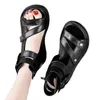 2021 Summer Fish Mouth Soft Roman Women Shoes Sandale Platform Heighten Shoe Wedges Sandals Retro Gladiator Sandals Women Y0714