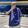 メンズTシャツティーポーロス半袖緩いストリートファッション男性春夏トレンドオールマッチレター印刷コートマンTシャツW151