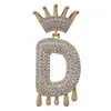 Collier de lettre initiale Nom personnalisé A Z Bubble Lettres Pendant Iced Out Hip Hop Chain Bijoux Luxury Designer Cumbic Zirconia Diam8832791