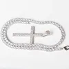 karopel Hip Hop Micro Pave Zircon Cross Pendant Crystal Custom Size Tennis Chain Necklace Ice Out Chains Around The Neck 210929232t