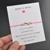 Bracelet infini tressé réglable Simple avec cartes de souhaits Bracelet en forme d'étoile Bracelet pour femmes filles bijoux d'amitié