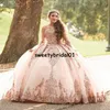 Sparkly Ball Gown Quinceanera Dresses Detachable Sleeves Sweetheart Sequines Applique Sweet 16 Dress Masquerad Party Wear