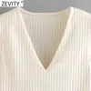 Zevity, monos ajustados con cuello en V y hombros descubiertos a la moda para mujer, monos elegantes de manga larga para mujer, mono Sexy Siamés LS7347 210603