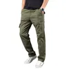 Pantaloni da uomo Cargo tattico Pantaloni da uomo in cotone cachi Pantaloni casual da uomo dritti Multi tasche Streetwear S-4XL