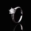 Eleganti anelli di fidanzamento Moissanite da donna in argento sterling S925 placcato platino 05ct-3ct D Color Fine Jewelry