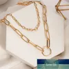 New Women Punk Double Necklaces Exaggerated Retro Necklaces Gothic Gold Hoop Metal Fashion Jewelry Wholesale Factory price expert design Quality Latest Style