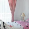 Vorhang Vorhänge Rosa Chenille Blackout Für Wohnzimmer Mädchen Jacquard Sheer Fenster Jalousien Drapieren Hochzeit Home Sweet W-AD618