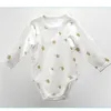 Baby Romber Лимон органический хлопок рожден девочек кружевной малыш комбинезон для младенческих солевых одеждами комбинезон 210816