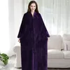 Damen-Nachtwäsche Damen-Bademantel für Damen, Winter, Übergröße, lang, warm, Flanell, mit Kapuze, 40–100 kg, Reißverschluss-Bademantel, für Schwangere, Nacht-Dressing