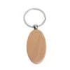 Porte-clés en bois naturel porte-clés rond carré Anti accessoires en bois perdu cadeaux