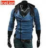 Icelion Zipper Cardigan Hoodies Men Mode Hooded Sweatshirts Spring Sportkläder Långärmad Slim TrackSuit Jacket 210819